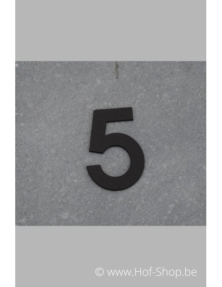 Nummer 5 - zwart inox 5 cm hoog