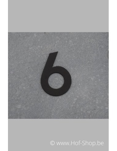 Nummer 6 - zwart inox 5 cm hoog