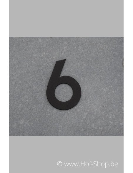 Nummer 6 - zwart inox 5 cm hoog