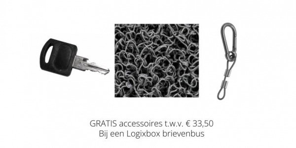 Gratis accesoirepakket bij een Logixbox pakjesbrievenbus. 